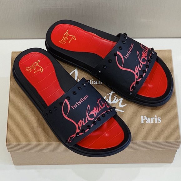 Christian Louboutin Other - Christian Louboutin Flip-Flops Spiked Slides